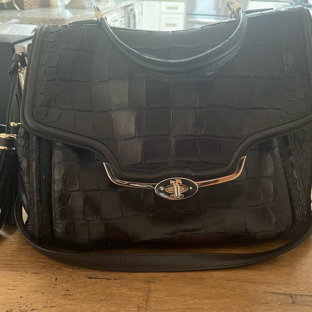 Beautiful brown crocodile print Coach Carryall. Authentic. Gorgeous. Like new.